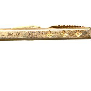 Vintage Hickok USA Gold-Tone Tie Clip Bar Fleur-De-Lis Design Spade Card